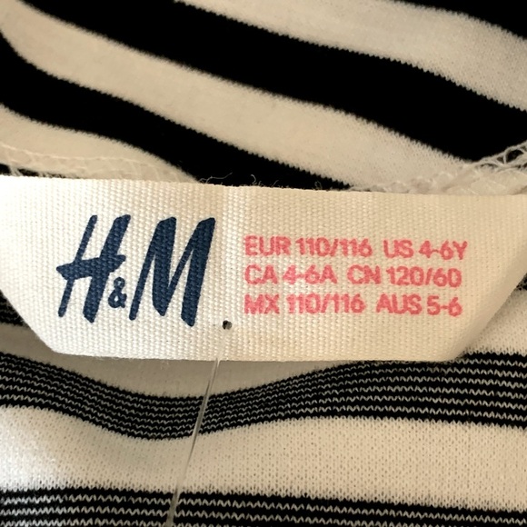 NWT H&M Ponte Knit Striped Sleeveless Dress Navy & White Summer Casual Size 4/6Y - Picture 2 of 16